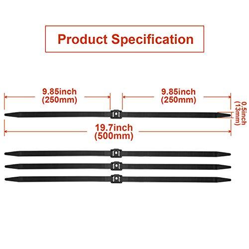 20 Pcs Heavy Duty Double Locking Zip Ties Disposable Plastic Cable Ties