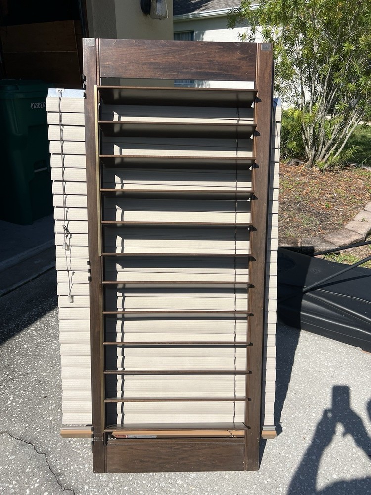 Solid Wood Four Panels Bi-Fold Louver Window Shutter 57” x 23”