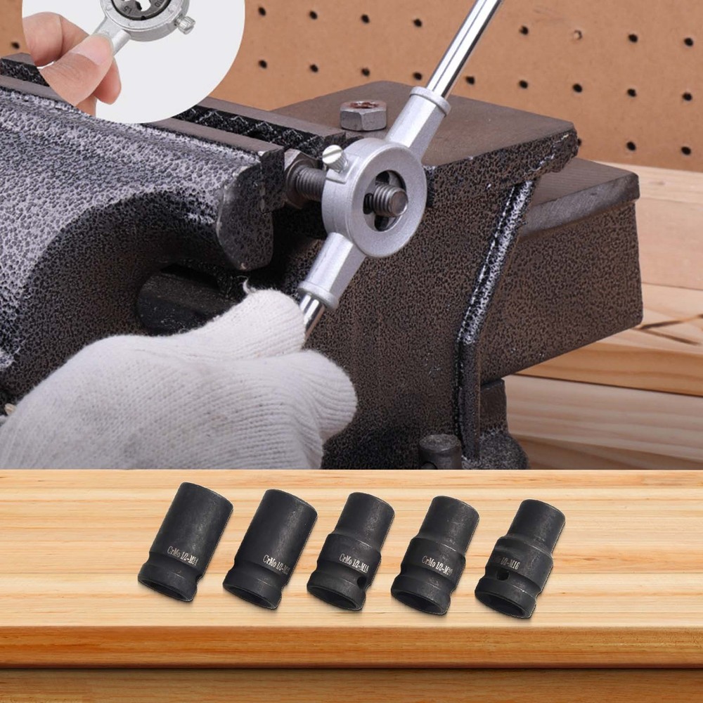 Professional Grade Square Tap Socket Set for Electric Driver Wrench (10PCS)