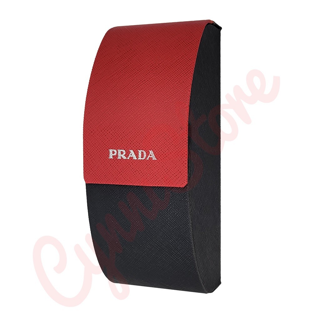 Prada Universal Red Medium Hard Case for Sunglasses with Cleaning Cloth & Box