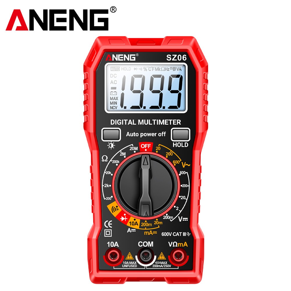 LCD Digital Multimeter Voltmeter Ammeter Ohmmeter Volt AC DC Tester Leads Meter