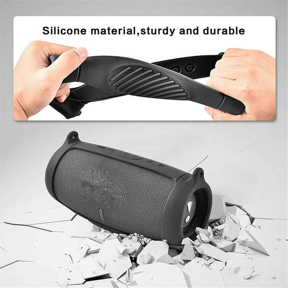Red Silicone Cover Case Kit With Strap For JBL Charge 5 Bluetooth Speaker