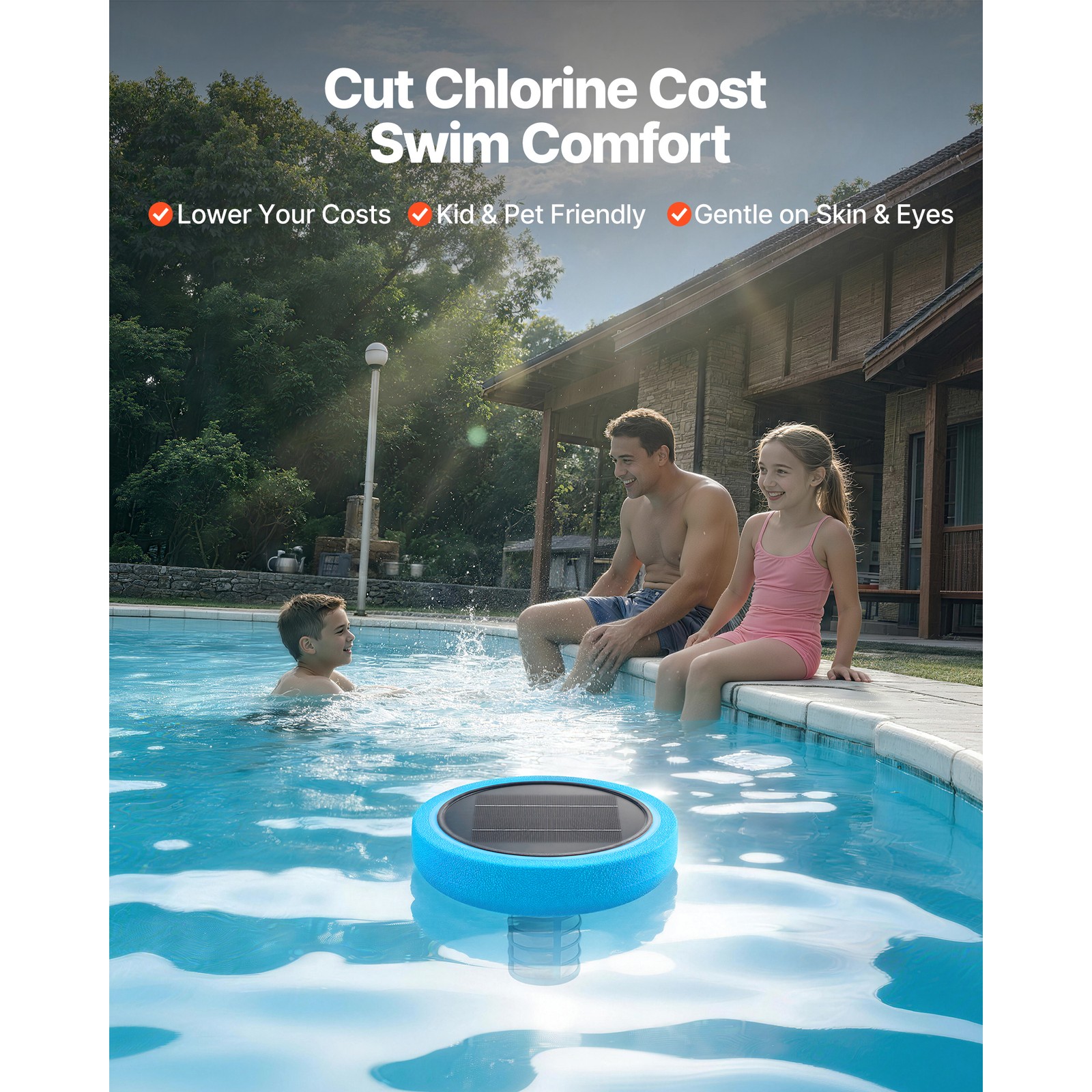 Uimoso Solar Pool Ionizer with Copper Core for Pools Up to 35,000 Gallons