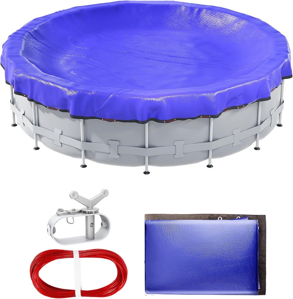POOLHACKER Winter Pool Cover 15FT/18FT/21FT/24FT Round Above Ground - Round Pool