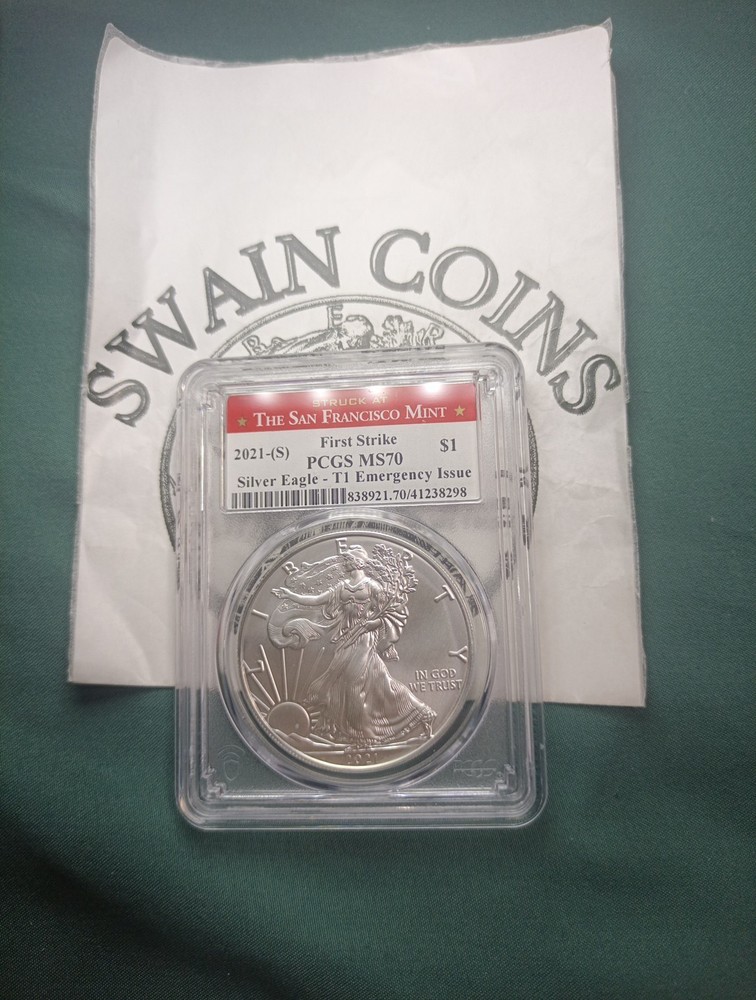 2021 (S) American Silver Eagle MS 70 First Strike Emergency Production ES101