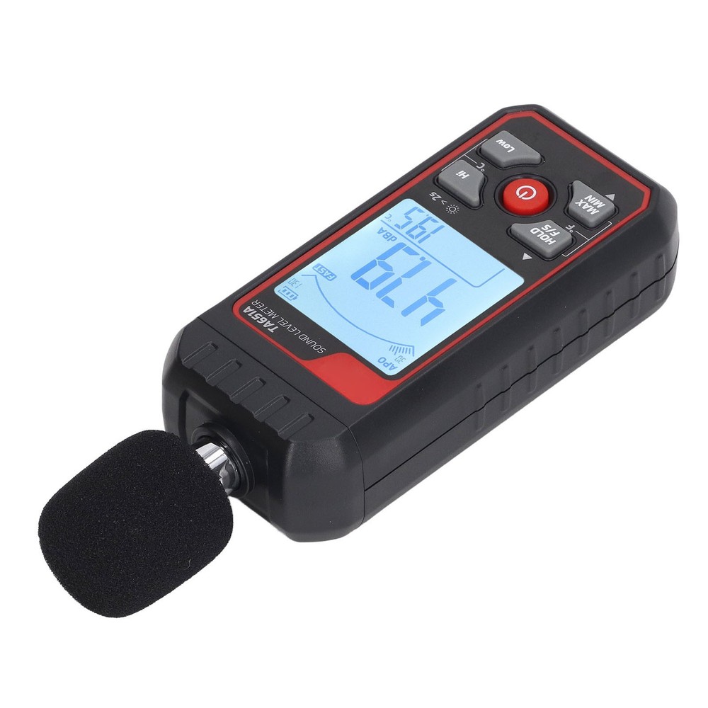 Sound Level Meter Sensitive Quick Response LCD Backlit Noise Tester Black