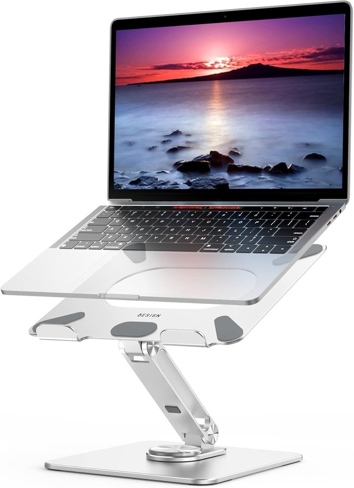 BESIGN LSX7 Laptop Stand with 360° Rotating Base, Ergonomic Adjustable Notebook