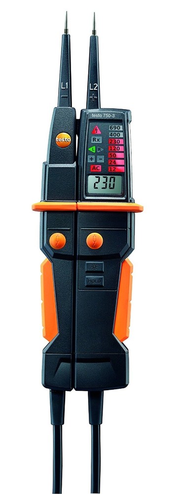 Testo 750-3 Digital Voltage, Continuity, Phase Sequence Tester with GFCI Test