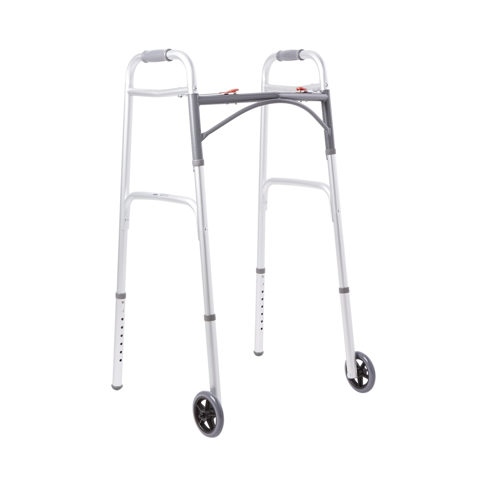 McKesson Aluminum 32 to 39" H Dual Release Folding Walker with Wheels up to 350