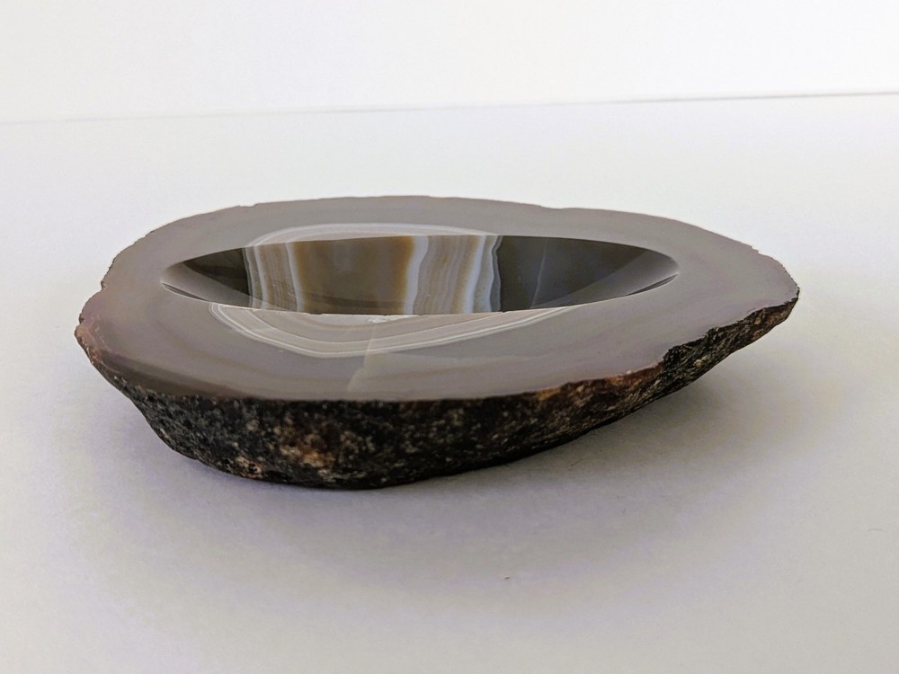Round Agate Stone Soap Dish Or Ashtray