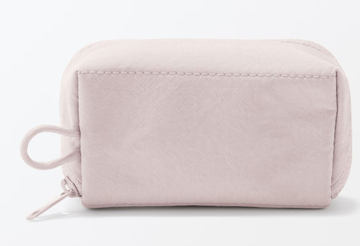 New Muji Wrinkle nylon wide opening pouch 11 x 6 x 3.5 cm
