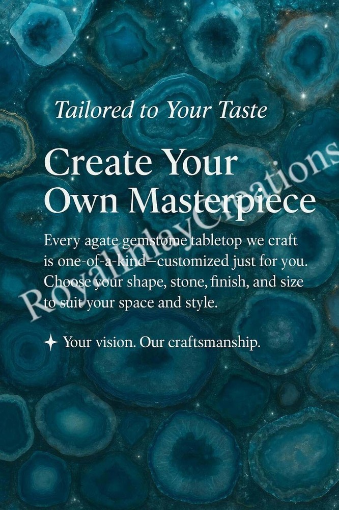 Multicolor Agate Coffee Table – Handmade Rectangular Gemstone Centerpiece