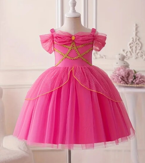 NEW Princess Aurora Sleeping Beauty Dress Girls Halloween Costume