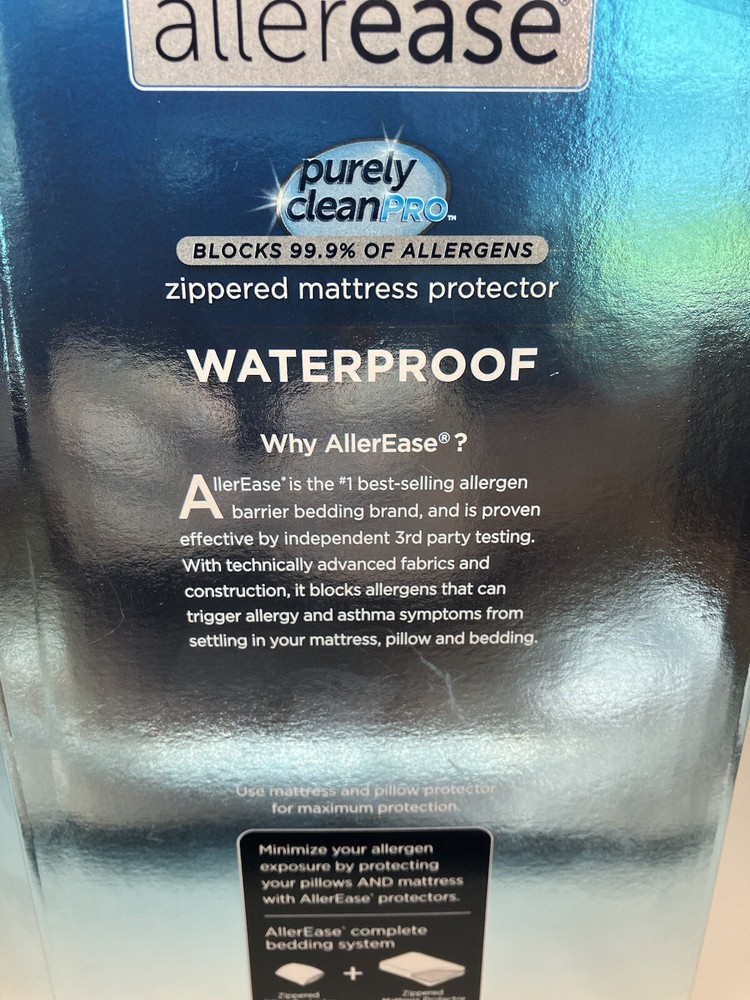 Zippered Mattress Protector, Waterproof Allerease Cover, King New