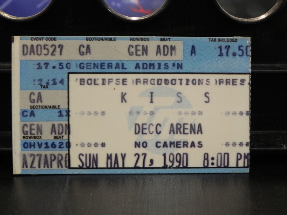 KISS Hot in the Shade concert ticket May 27, 1990 DECC Arena
