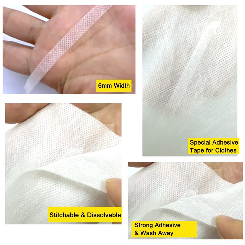 DGQ Quilting Tape, 2 Rolls - Wash Away, 1/4 Inch x 22 Yard, Double-Sided Adhesiv