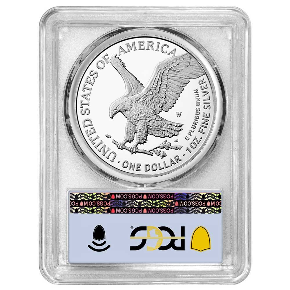 Presale - 2026-W Proof $1 American Silver Eagle PCGS PR70DCAM FDOI Flag Label