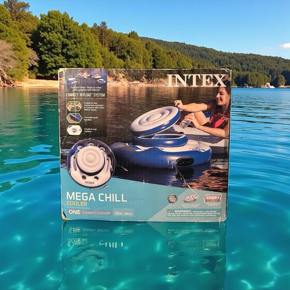 Intex Mega Chill Inflatable Cooler Float 35in Pool Lake River 5 Cup NEW