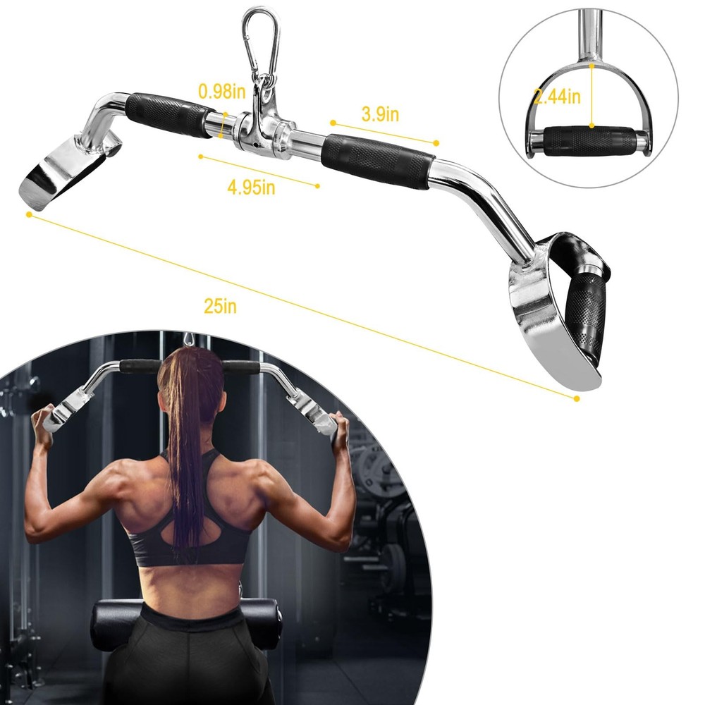 LAT Pulldown Bar Press Down Bar Heavy Duty Cable Machine Attachments V-Shaped...