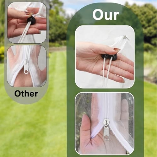 2 Pack 13x13ft Extra Large Fruit Tree Netting with Double Zipper 13x13ft(2Pack)