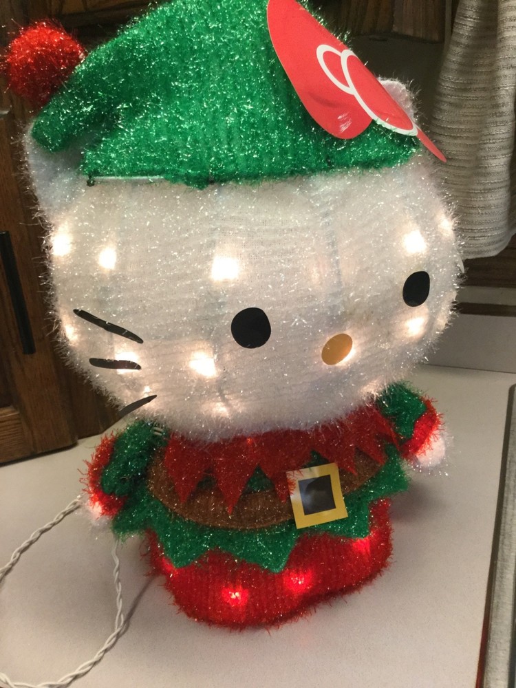 Hello Kitty Tinsel Fabric Lighted Decor