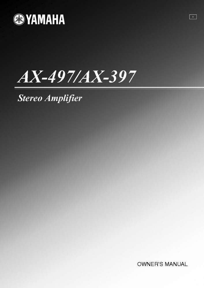 Yamaha AX-497 Amplifier Owners Manual