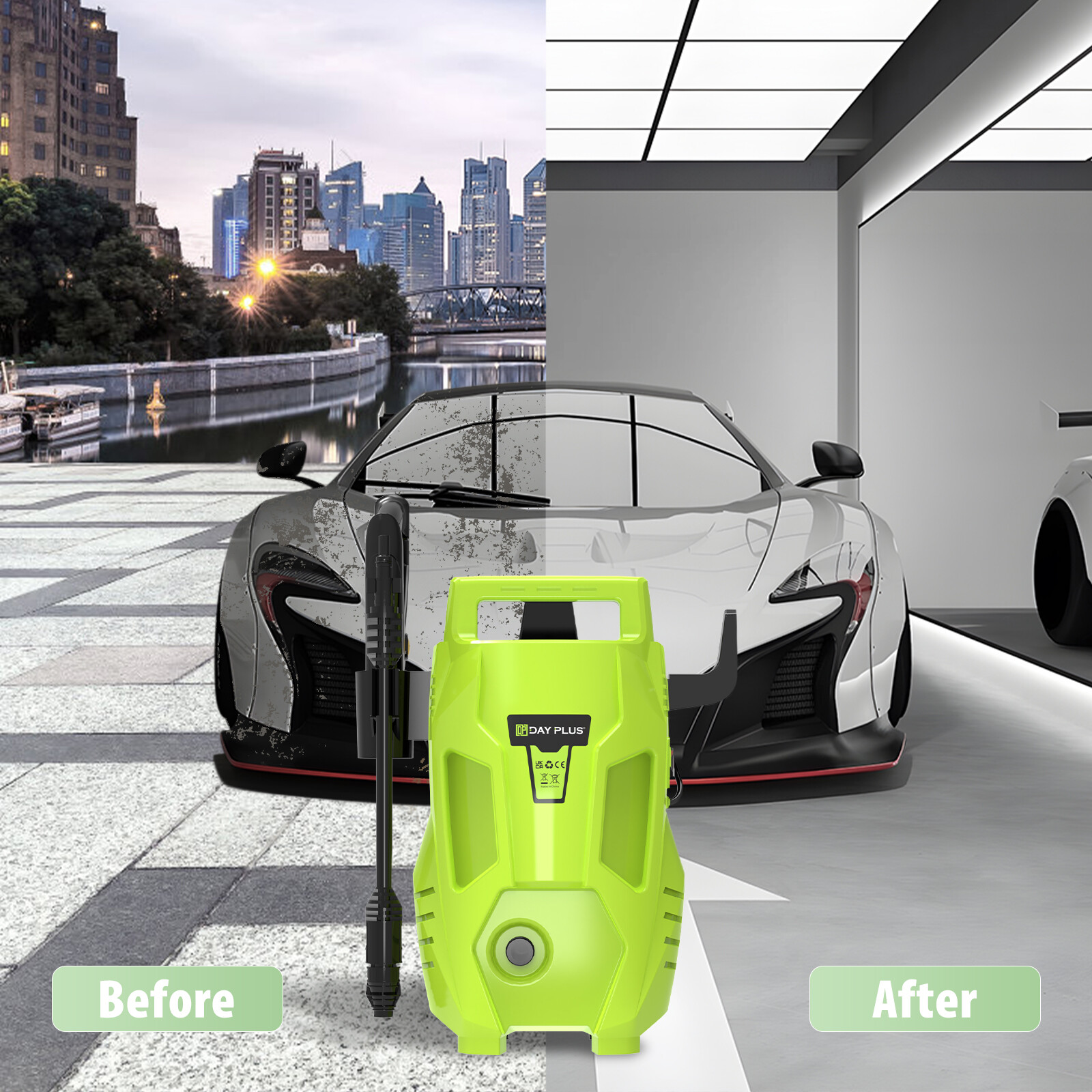 6000 PSI Electric Pressure Washer High Pressure Washer Portable Powered Washer