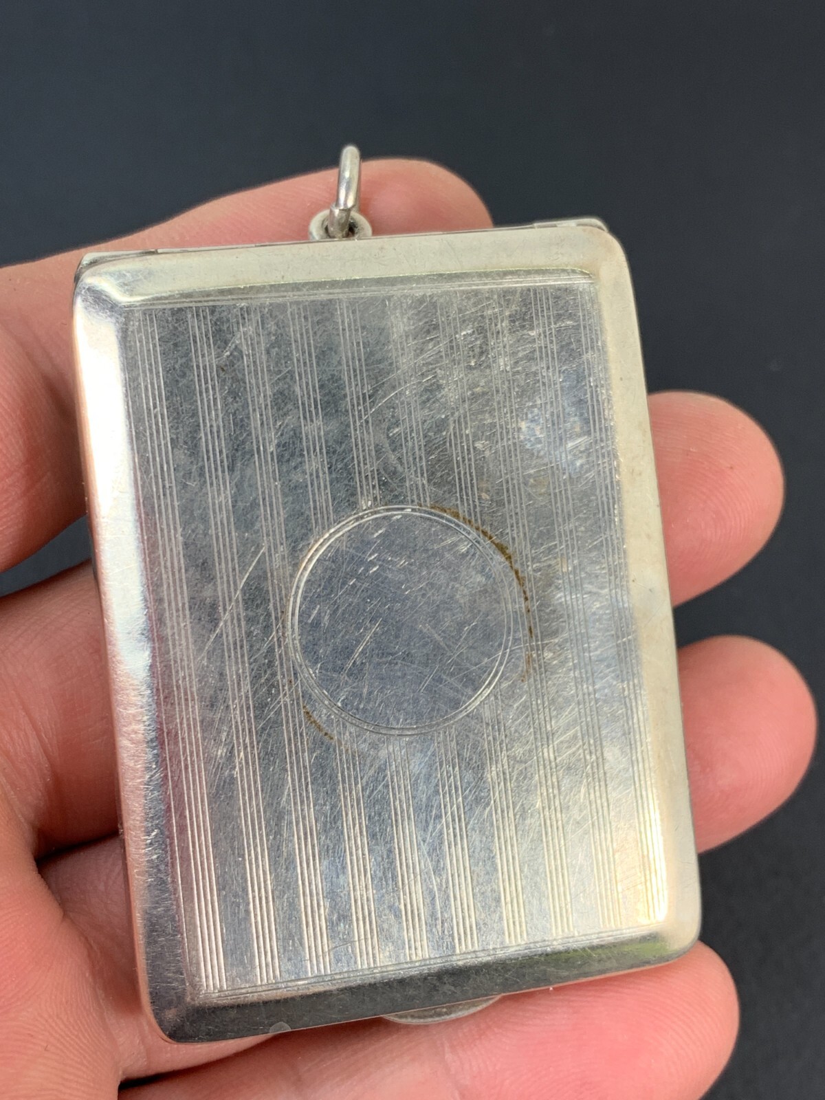 silver engine turned rectangular note/cigarette case, Birmingham 1925