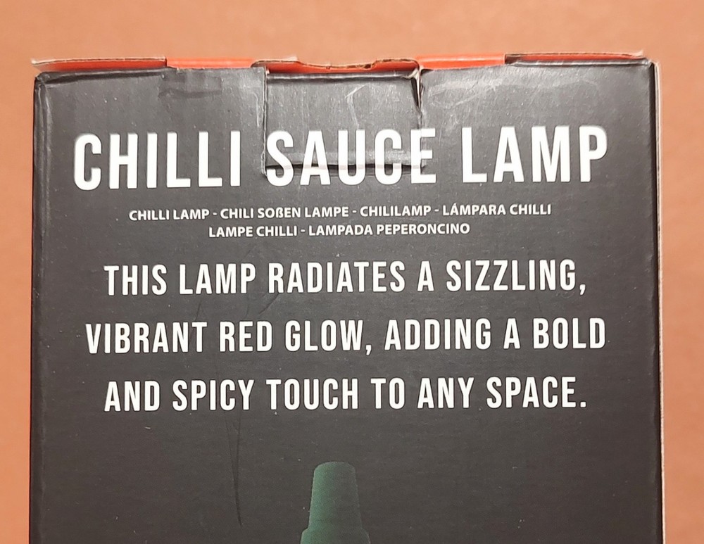CHILLI SAUCE LAMP USB Powered Vibrant Red Glow 3 Settings Soft Touch Cable Incl