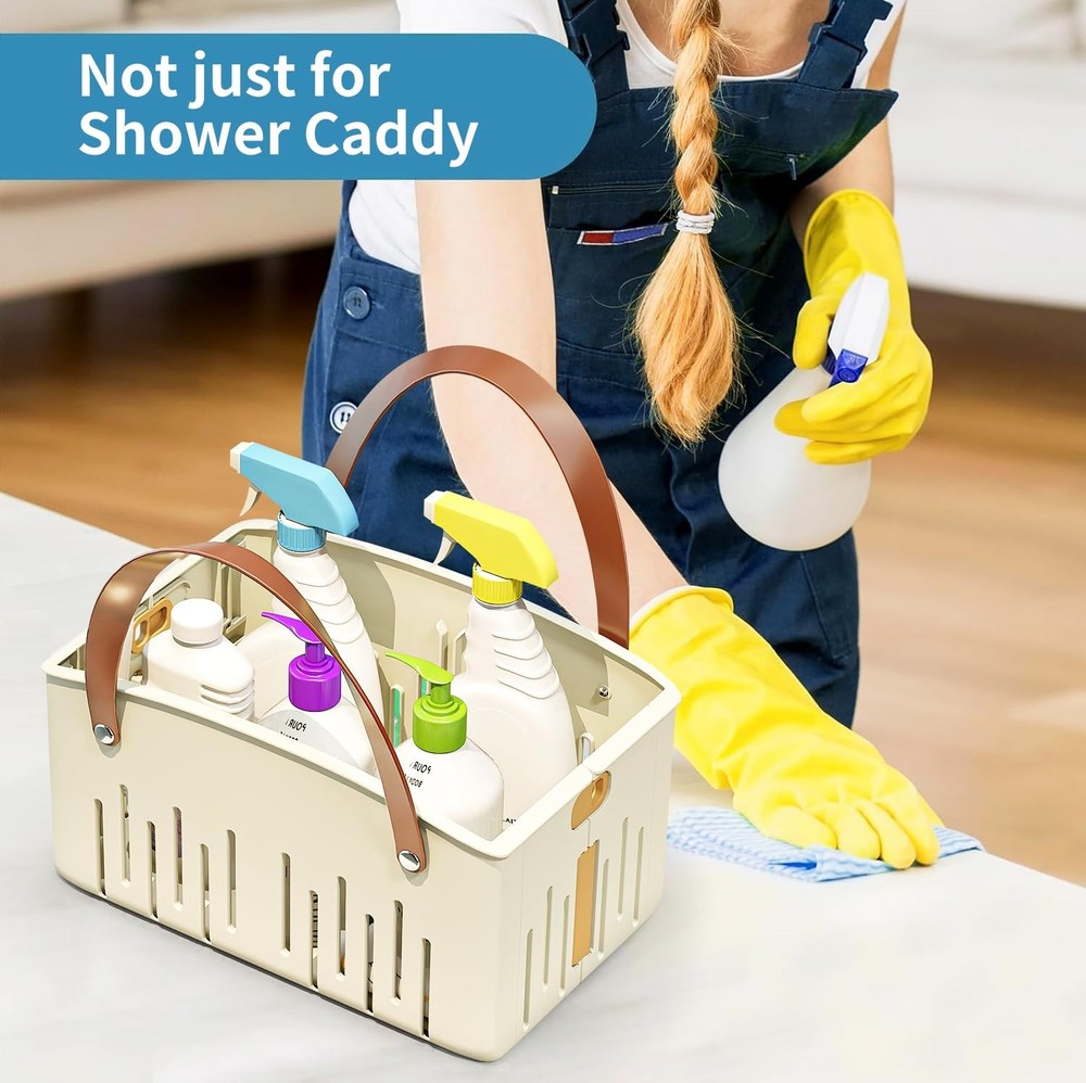 Portable Shower Caddy,Foldable Shower Caddy with Handle and Adjustable Divide...
