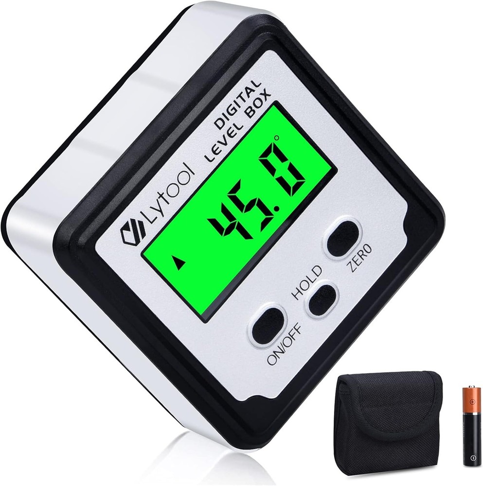 Digital Angle Finder, Angle Gauge Electronic Level Tool with Bubble Level and...