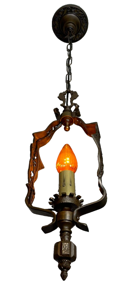 1930's HIGH QUALITY SOLID BRONZE PENDANT