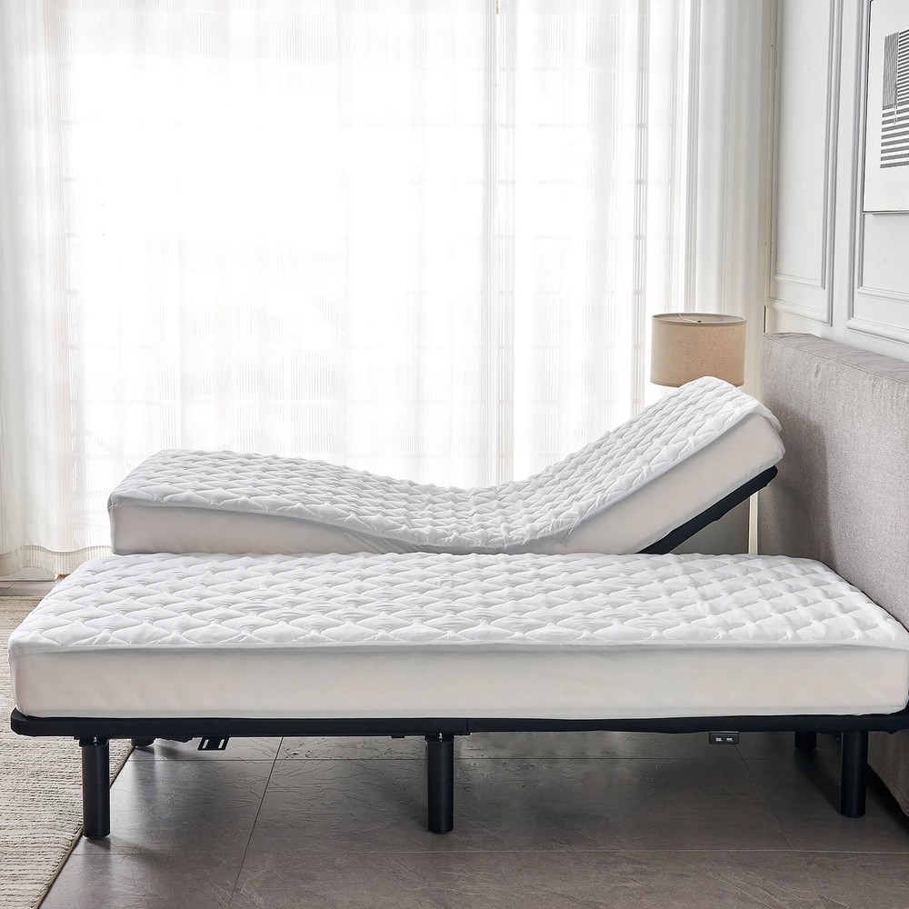 Waterproof Quilted Split California King Mattress Protector Pad for Adjustabl...
