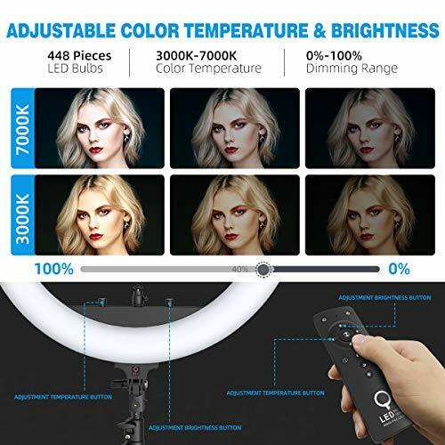 18" Ring Light, Cshidworld Dimmable LED Light Kit with Wireless Remote...