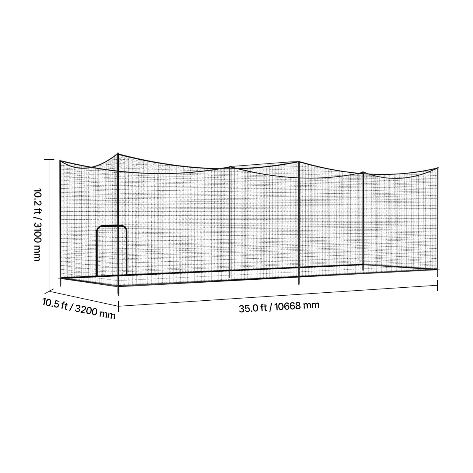 Uimoso Baseball Batting Cage 35 x 10.5 x 10.2FT for Indoor and Outdoor Use