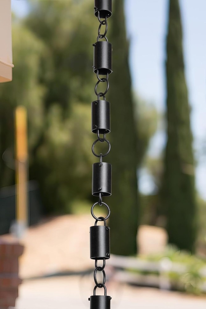 Expandable 8.5 ft Rain Chain with Triangular Hanger – Modern Gutter Alternative