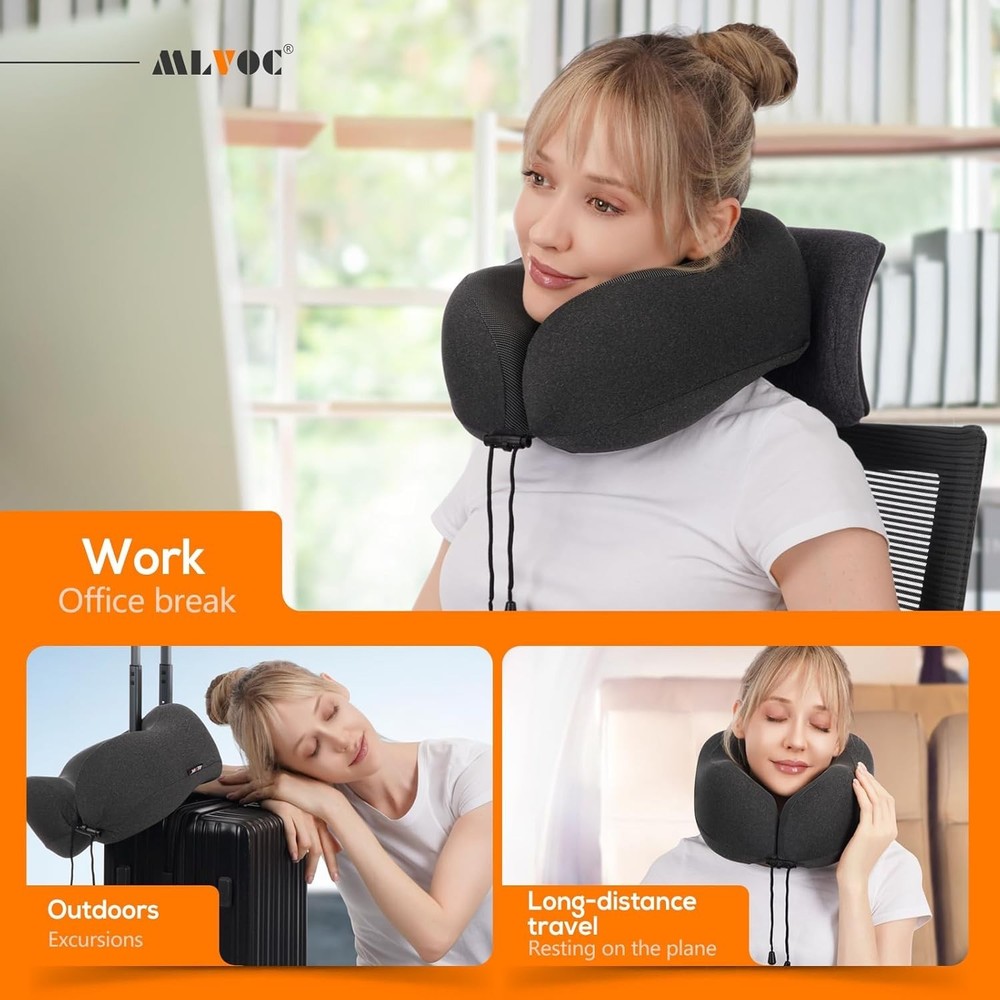 Adjustable Memory Foam Neck Pillow Bundle