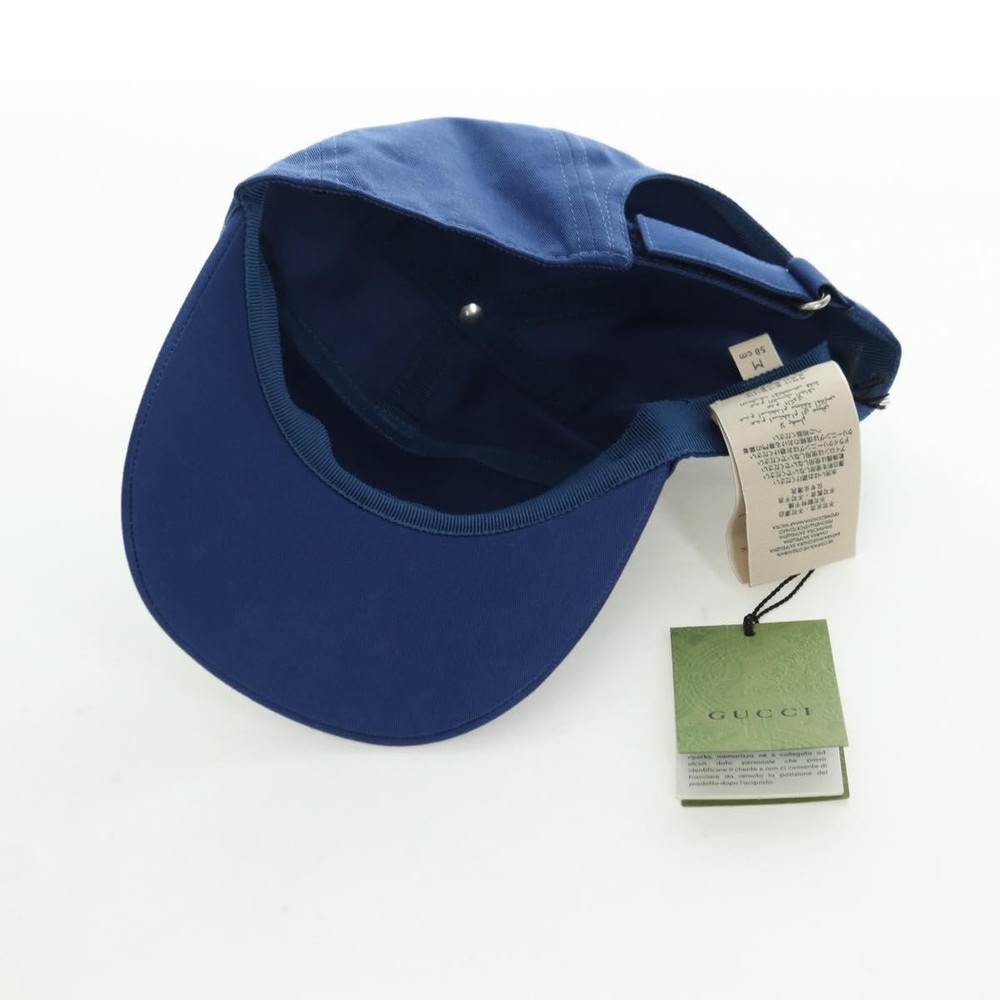 GUCCI Cap Canvas Blue 730186 Auth BA12036A