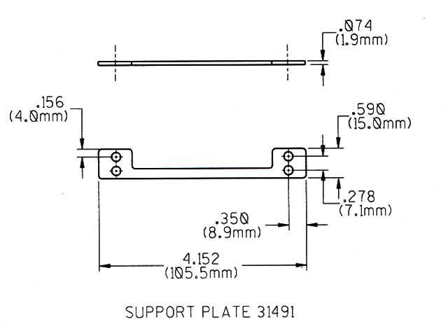Mounting Plate/ Bracket, 4 hole, 3-7/16 multi-point sash lock