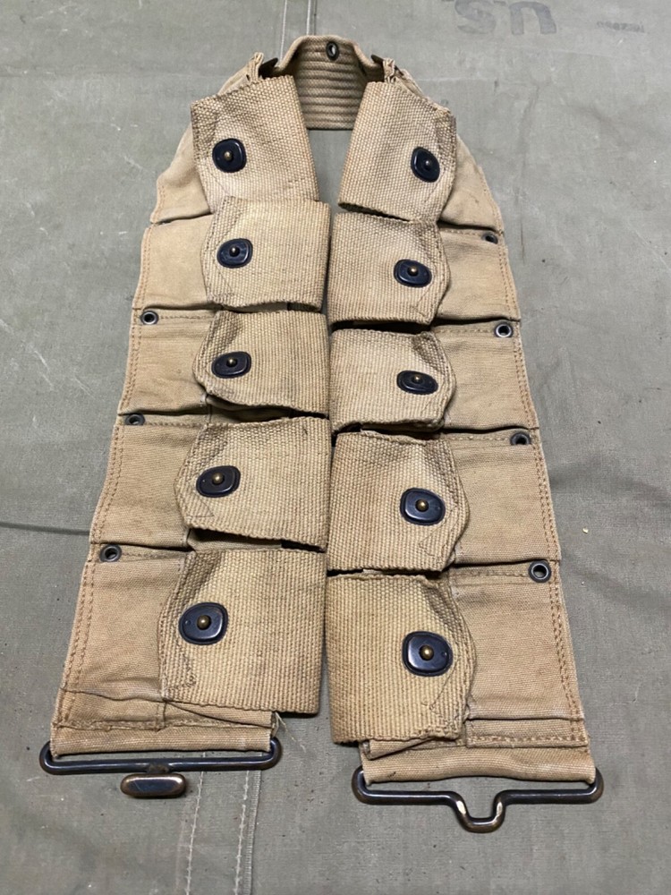 ORIGINAL WWI WWII US MARINE INFANTRY M1903 M1903A3 RIFLE AMMO BELT-USMC STAMP