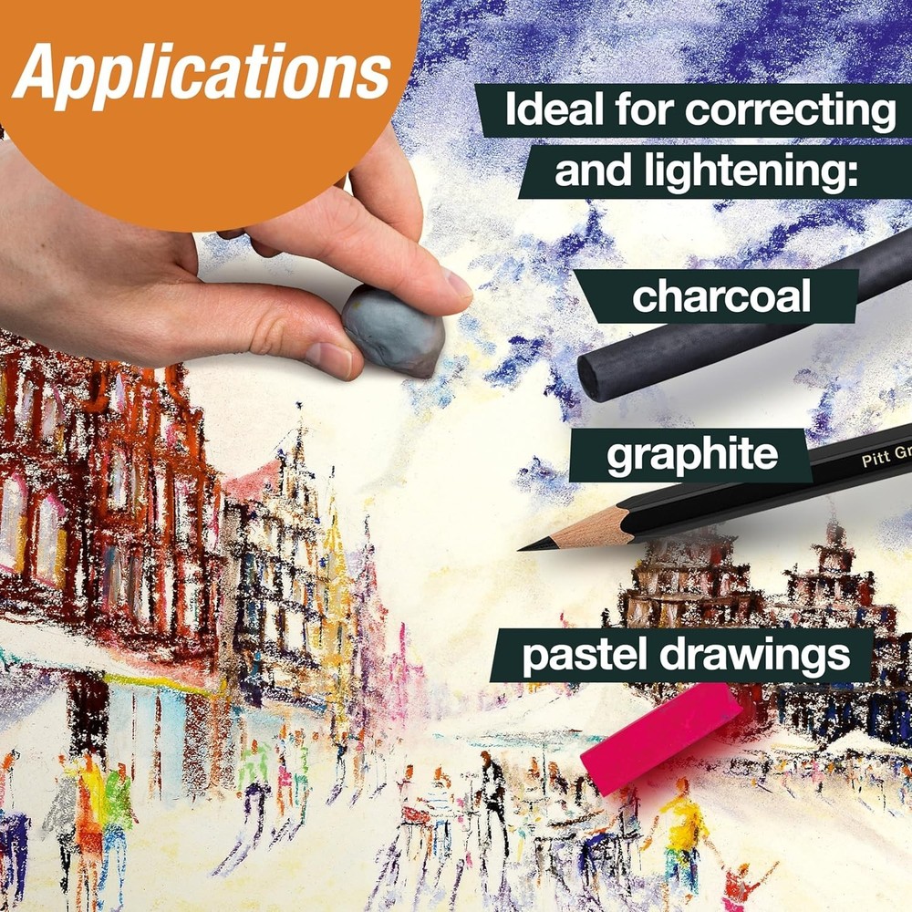 Versatile Kneadable Eraser for Artists - Grey with Convenient Storage Case