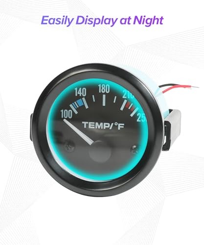 Water Temp Gauge,Car Accessories Universal 2"/52mm 12V Water Temp Meter,100