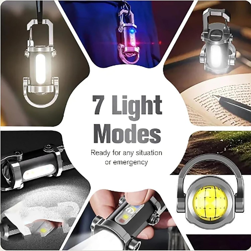 4Pcs LED Flashlight Keychain Portable Rechargeable Super Bright Mini Flashlight