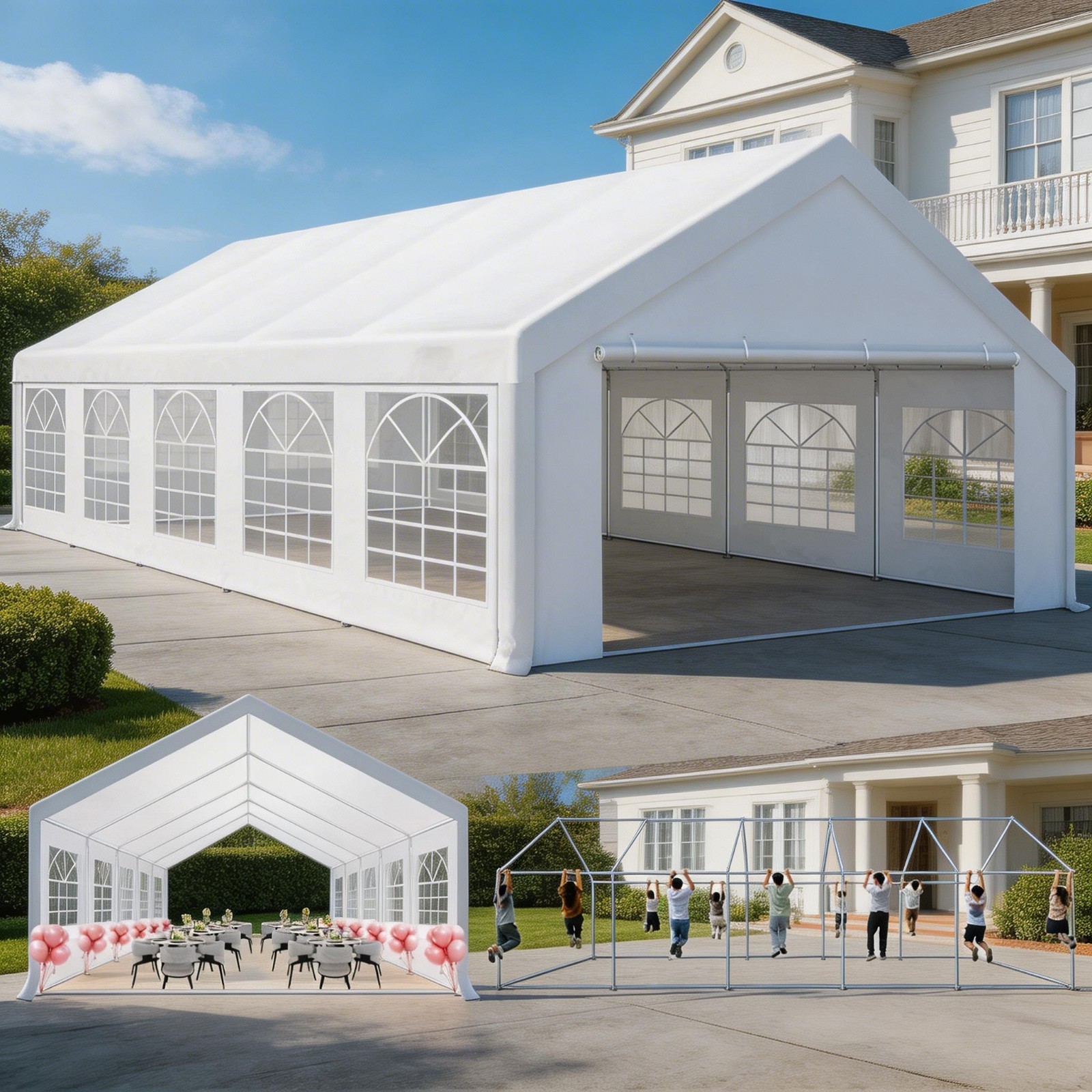 20'x40' Heavy Duty Carport Portable Garage Outdoor Car Port Canopy All-Season