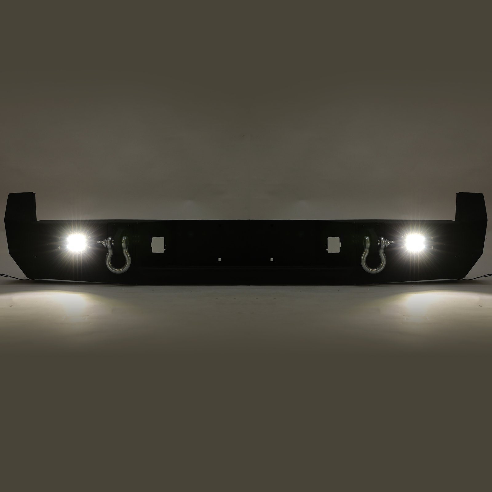 HECASA Black Rear Bumper For Toyota Tacoma 2005-2015 w/License Plate LED Lights