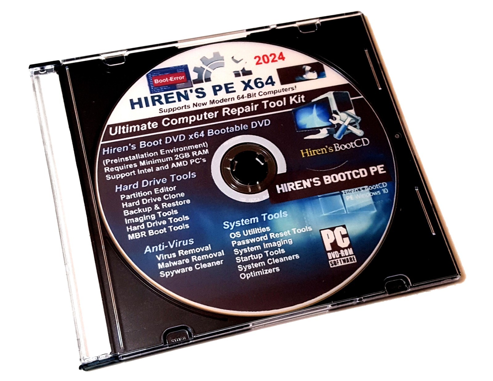 Hiren's Boot CD/DVD•Windows Recovery•HDD,SSD Repair&Clone•Virus Removal & More