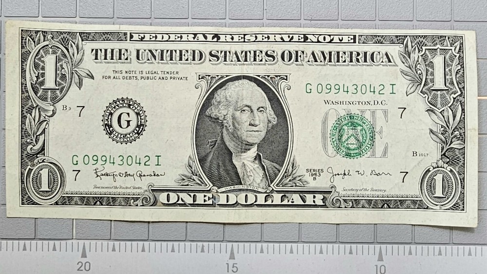 $1 US dollar Barr Alignment Error Chicago Mint