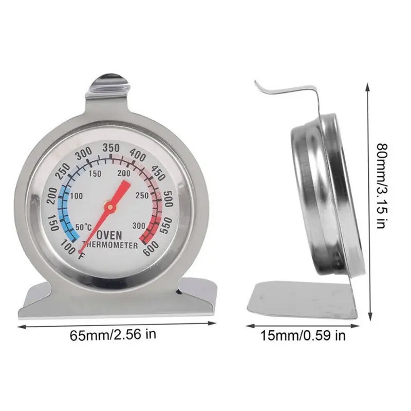 Oven Thermometer Stainless Steel Classic Stand Up Food Meat Temperature Gauge5-1