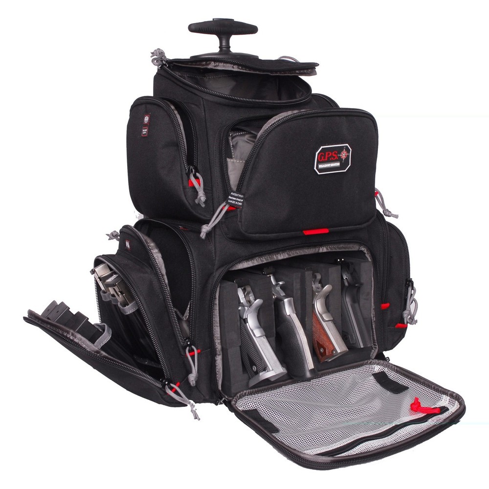 GPS Rolling Handgunner Backpack with Wheels - Black - Range Bag