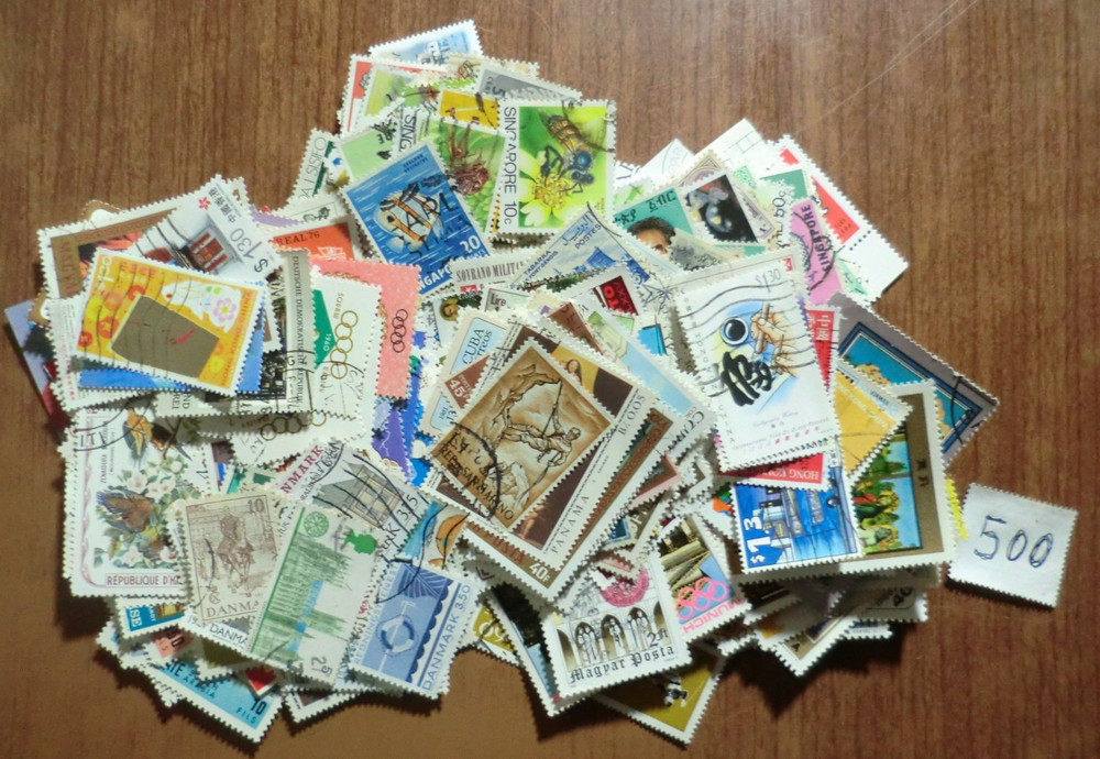 500 used stamps all different